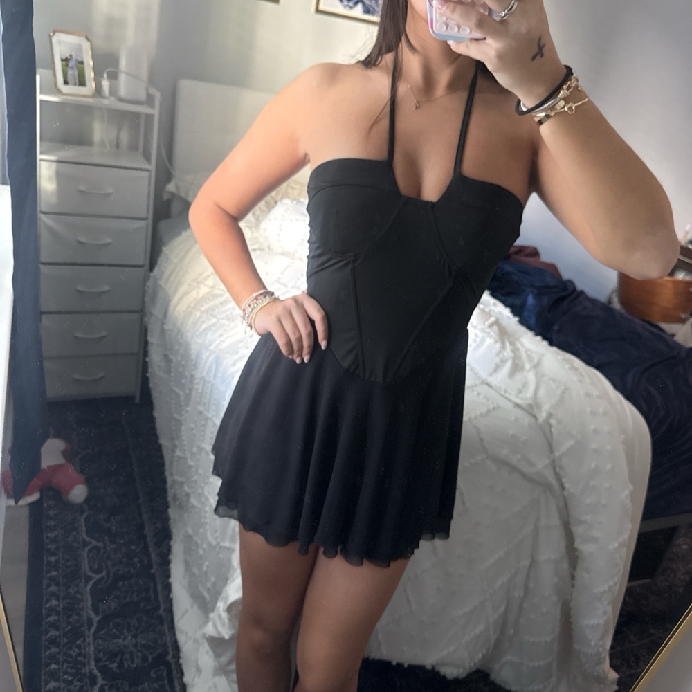 Elegant Black Halter Dress